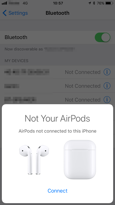 Re-pair AirPods
